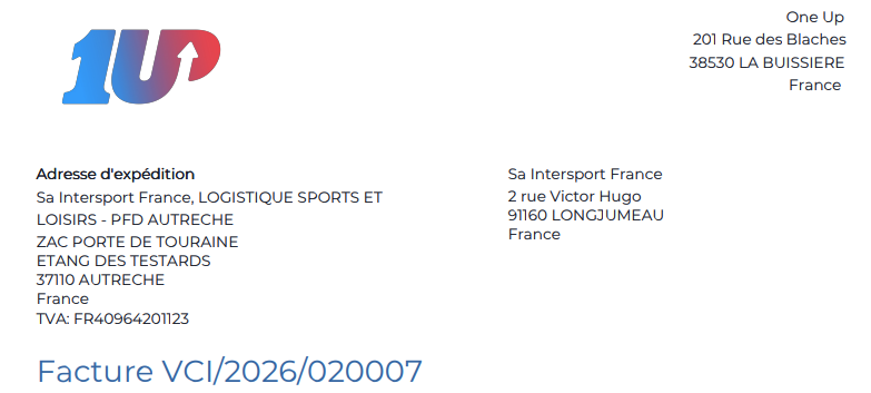 Exemple de facture Intersport